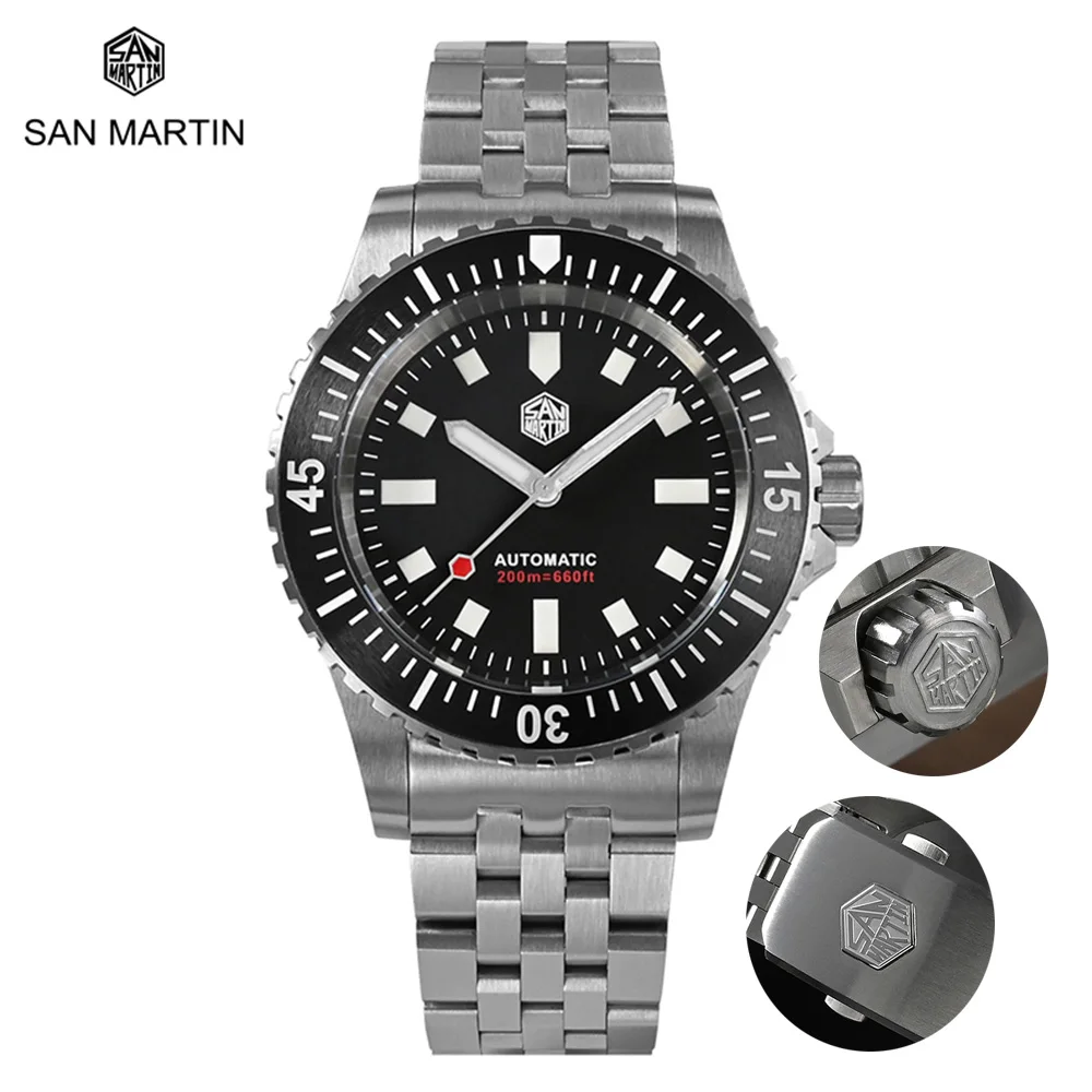 San Martin Men 41mm Diving Watch Miyota 8215 Movement Mechanical Military Style Men Wristwatch 20 Bar BGW-9 Luminous Relojes
San Martin Men 41mm Diving Watch Miyota 8215 Movement Mechanical Military Style Men Wristwatch 20 Bar BGW-9 Luminous Relojes