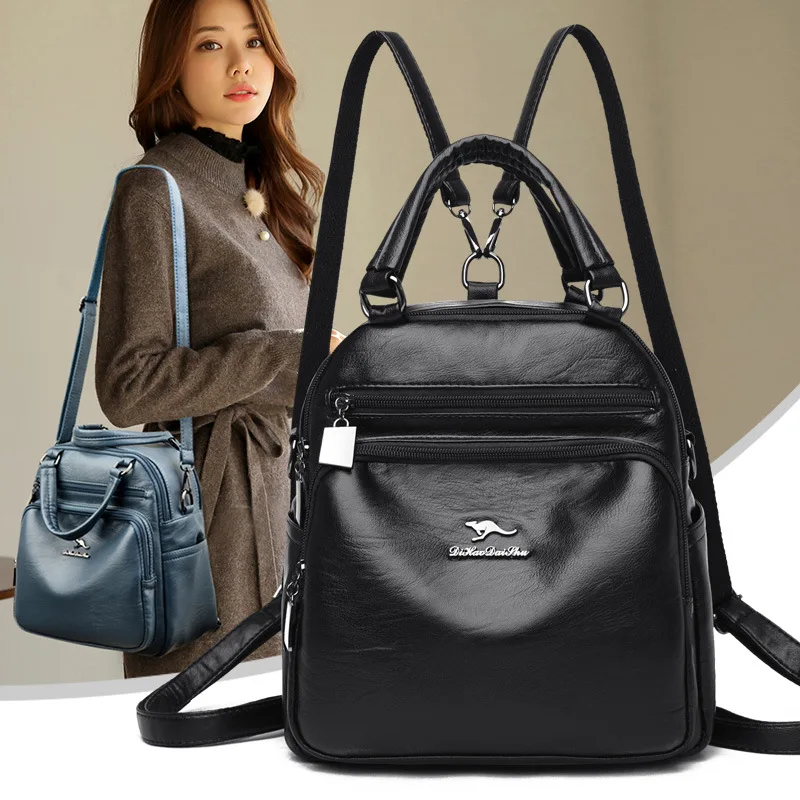 Multifunction Vintage Women Backpacks High Quality Female Back Pack Ladies Shoulder Crossbody Bag Soft Leather Travel Rucksack 2
Multifunction Vintage Women Backpacks High Quality Female Back Pack Ladies Shoulder Crossbody Bag Soft Leather Travel Rucksack 2