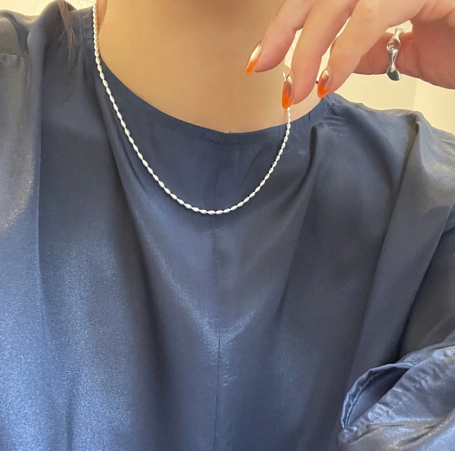 Цепочка женская из серебра 925 пробы с оливковыми бусинами
Цепочка женская из серебра 925 пробы с оливковыми бусинами