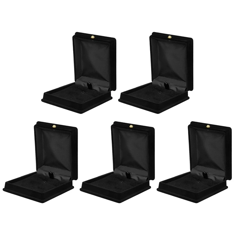 5 бархатных шкатулок для хранения украшений на цепочке и ожерелье, Подарочный держатель для чехла, черный Органайзер 
5 бархатных шкатулок для хранения украшений на цепочке и ожерелье, Подарочный держатель для чехла, черный Органайзер