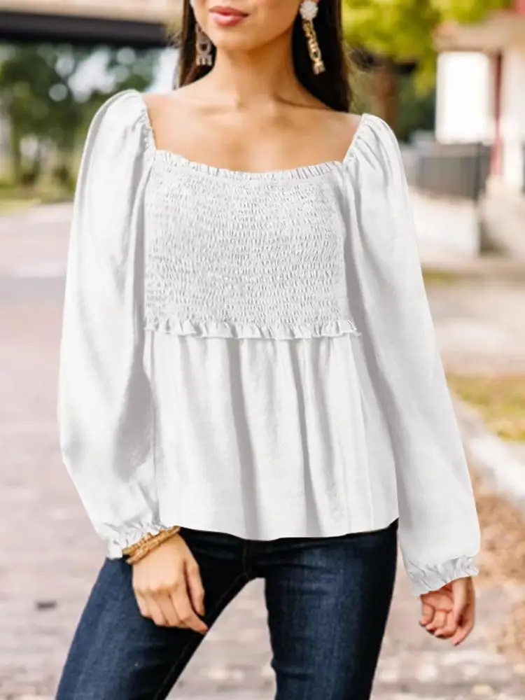 ZANZEA Women Square Neck Tunic Tops Fashion Solid Shirt Spring Elegant Vintage Blouses Long Sleeve Ruffles Blusas Oversized 2023
ZANZEA Women Square Neck Tunic Tops Fashion Solid Shirt Spring Elegant Vintage Blouses Long Sleeve Ruffles Blusas Oversized 2023