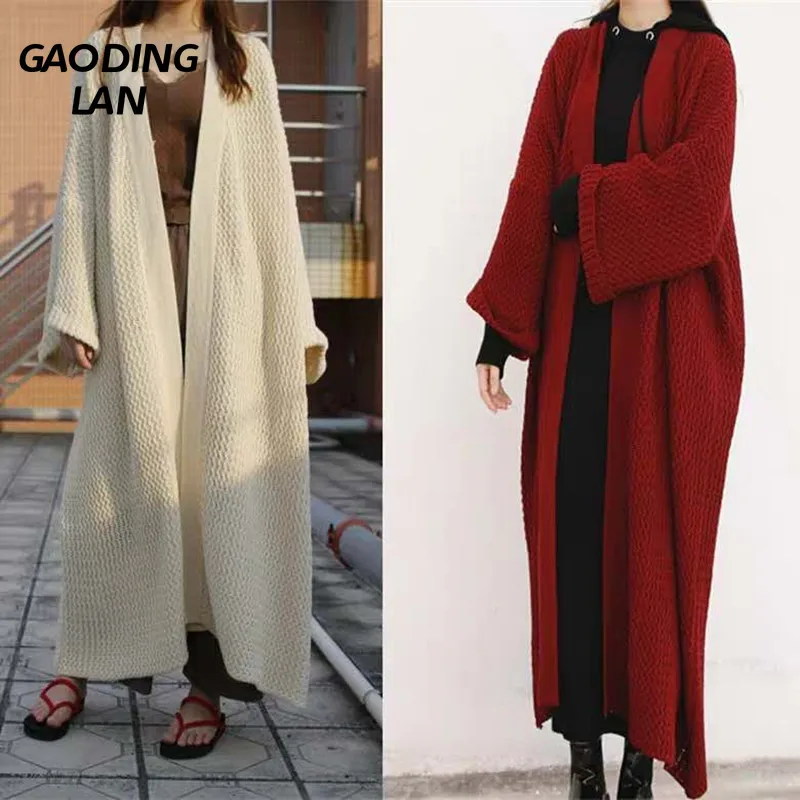 Gaodinglan Large Size Fat Women Loose Long Sleeve Cardigan Sweaters Lazy Style Over Knee Thick Wool Cardigan Female Jacket Coats
Gaodinglan Large Size Fat Women Loose Long Sleeve Cardigan Sweaters Lazy Style Over Knee Thick Wool Cardigan Female Jacket Coats