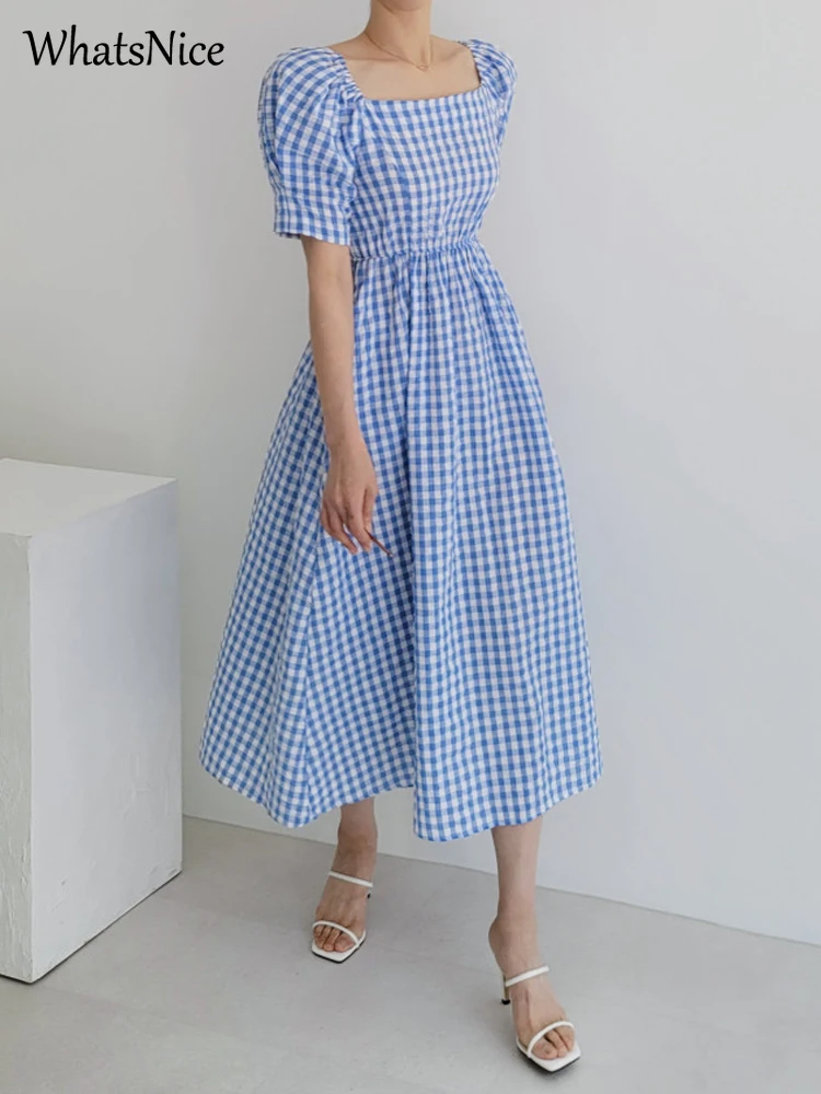 Fashion Vintage Girls Plaid Dresses Women Beautiful Casual Woman Dress Lady Large Skirt Fluffy Square Collar Dress Dropshipping
Fashion Vintage Girls Plaid Dresses Women Beautiful Casual Woman Dress Lady Large Skirt Fluffy Square Collar Dress Dropshipping