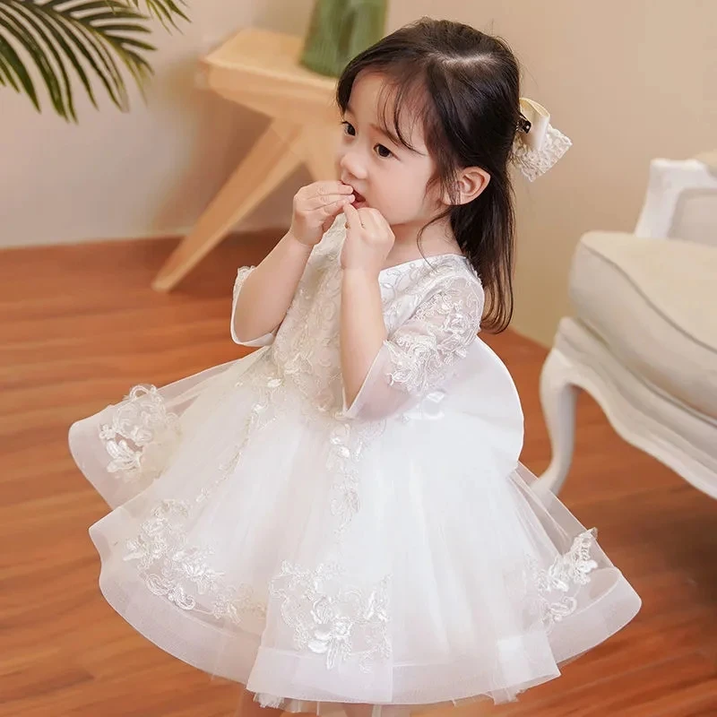White Half Sleeve 2022 Toddler Girls Lace Appliques Princess Dress For Weddings Party Kids Dress Children's Birthday Clothes
White Half Sleeve 2022 Toddler Girls Lace Appliques Princess Dress For Weddings Party Kids Dress Children's Birthday Clothes