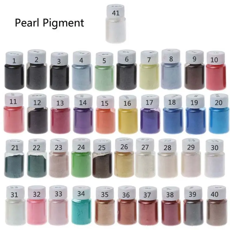 Y1UE 41 Colors Pearlescent Mica Powder Epoxy Resin Colorant Dye Pearl Pigment Resin Jewelry Making
Y1UE 41 Colors Pearlescent Mica Powder Epoxy Resin Colorant Dye Pearl Pigment Resin Jewelry Making