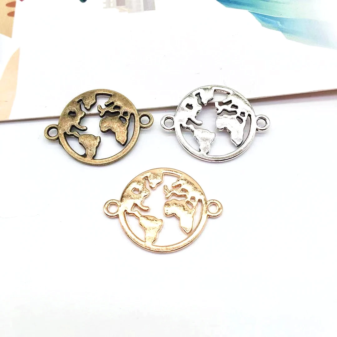 25 pcs/lot Round Double Hanging Hole Map charms Jewelry Making DIY handmade Earrings necklace bracelet Crafts
25 pcs/lot Round Double Hanging Hole Map charms Jewelry Making DIY handmade Earrings necklace bracelet Crafts