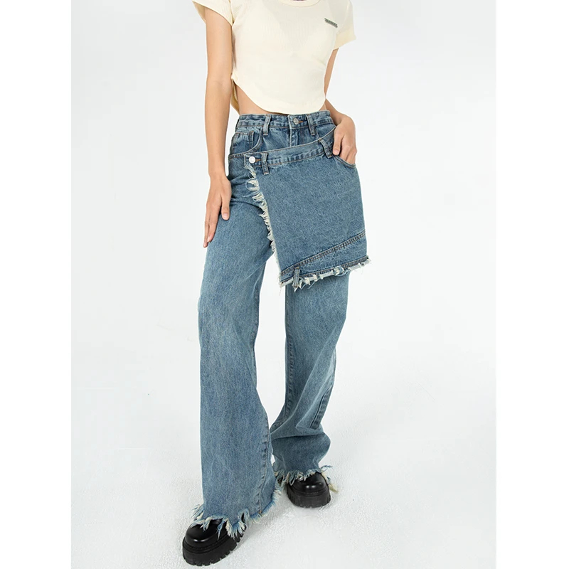 Vintage Baggy Blue Women's Jeans Streetwear Straight Loose High Waist Trousers Harajuku Fashion Cotton Mom Denim Wide Leg Pants
Vintage Baggy Blue Women's Jeans Streetwear Straight Loose High Waist Trousers Harajuku Fashion Cotton Mom Denim Wide Leg Pants