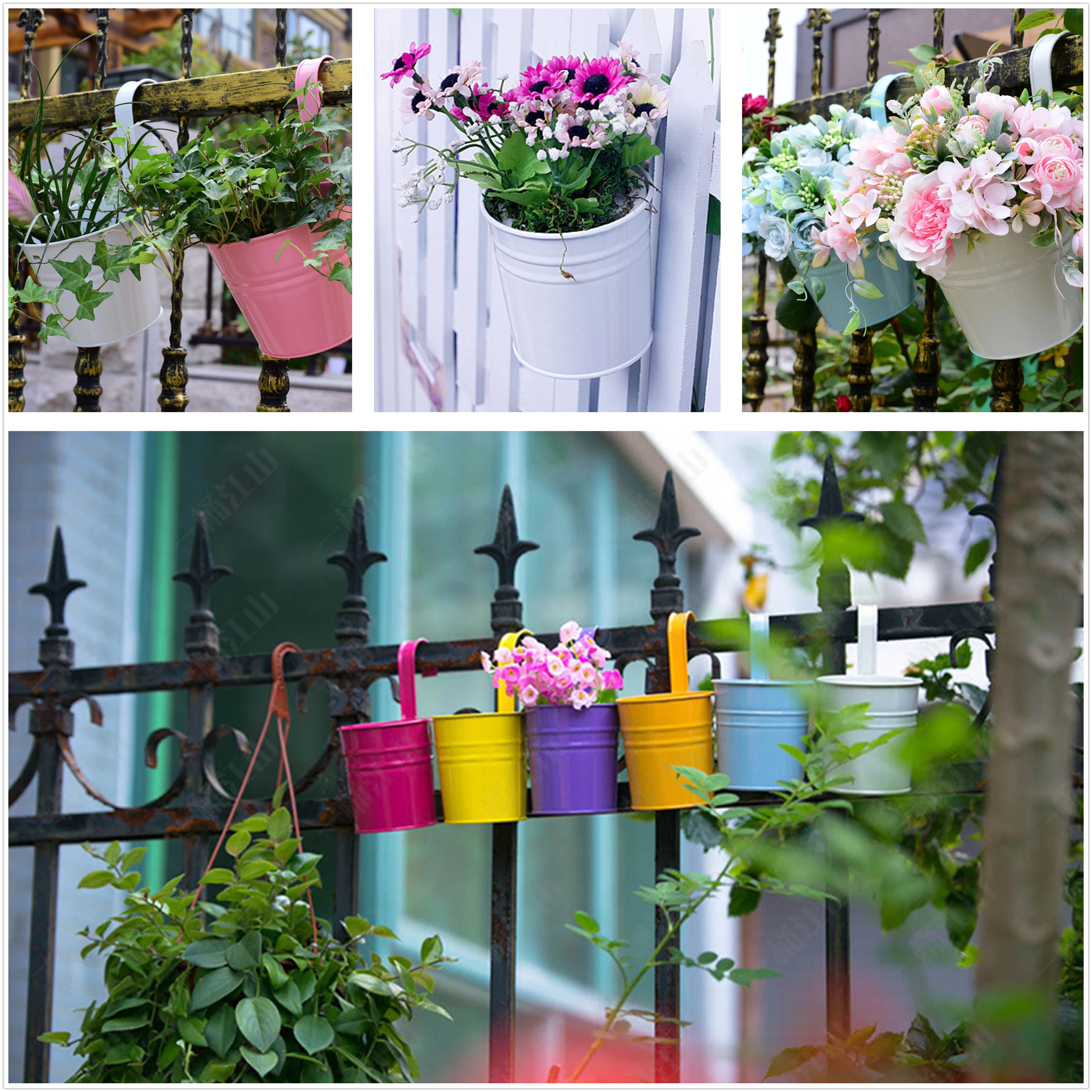 Candy Colors Hanging Planter Stand Balcony Flower Pot Bucket Garden Iron Indoor Outdoor Durable Total Height 16CM Railing Fence
Candy Colors Hanging Planter Stand Balcony Flower Pot Bucket Garden Iron Indoor Outdoor Durable Total Height 16CM Railing Fence