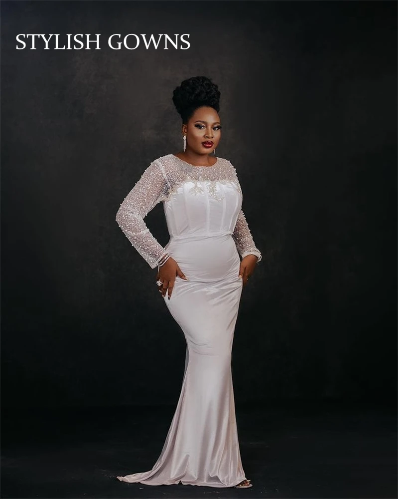 Elegant White Aso Ebi African O Neck Wedding Dress Beaded Crystal Bridal Gown Mermaid Evening Dresses Vestido Invitada Boda
Elegant White Aso Ebi African O Neck Wedding Dress Beaded Crystal Bridal Gown Mermaid Evening Dresses Vestido Invitada Boda