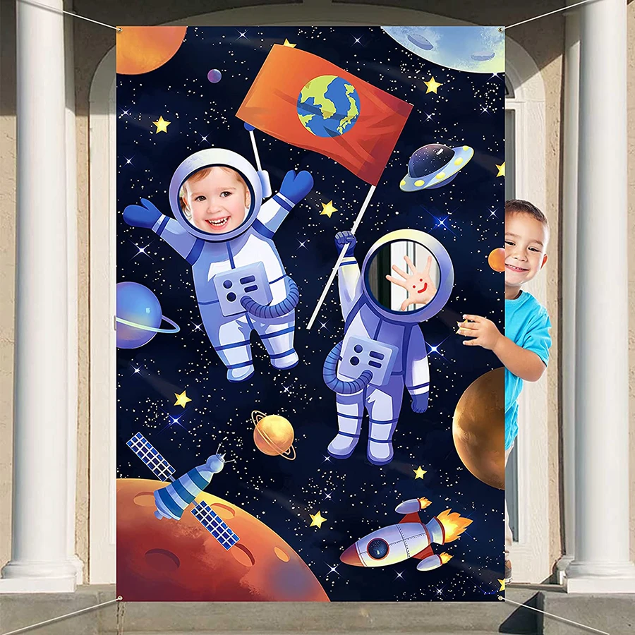Outer Space Theme Photography Backdrop Party Banner Background Astronaut Pretend Play Universe Planets Funny Face in Hole Game
Outer Space Theme Photography Backdrop Party Banner Background Astronaut Pretend Play Universe Planets Funny Face in Hole Game