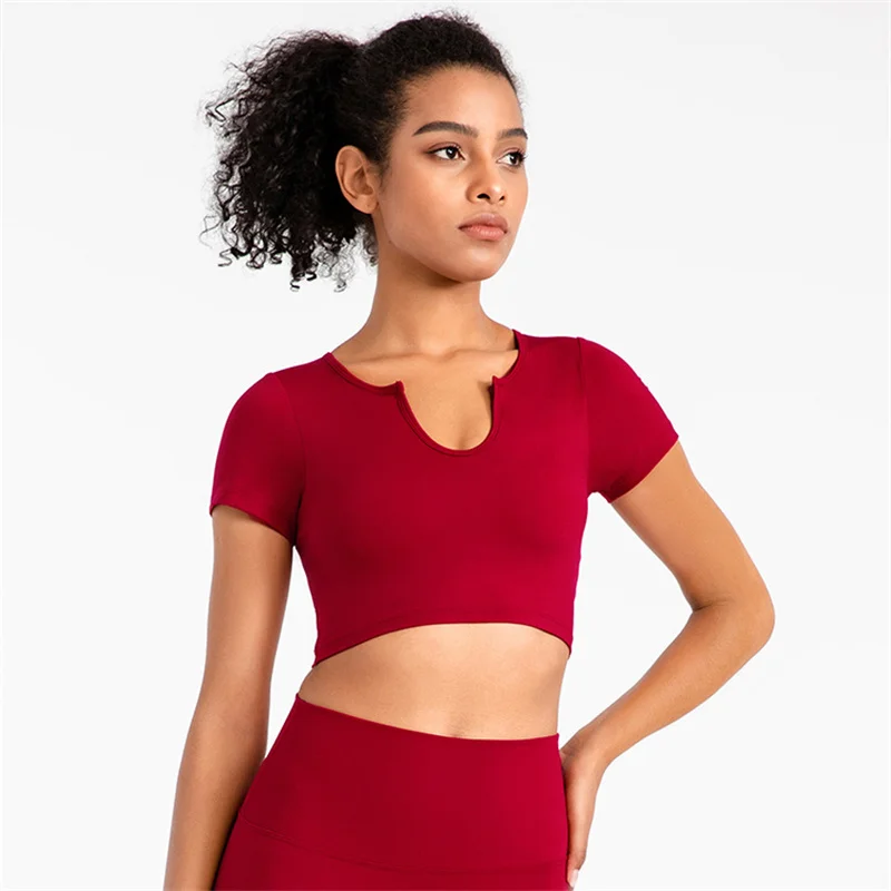 U-shaped Neckline Solid Color Sexy Fitness Multi-scene Sports Short-sleeved Yoga Vest Shock Absorption Gather With Chest Pad
U-shaped Neckline Solid Color Sexy Fitness Multi-scene Sports Short-sleeved Yoga Vest Shock Absorption Gather With Chest Pad