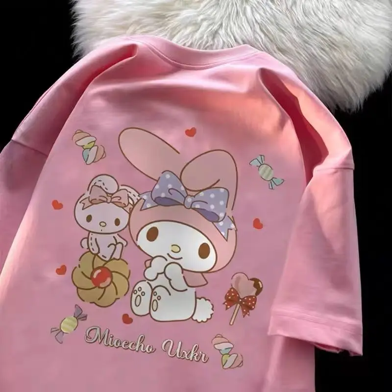 Sanrios Kawaii аниме My Melody Милая мультяшная хлопковая футболка с коротким рукавом студенческий Свободный Топ подарок на день рождения
Sanrios Kawaii аниме My Melody Милая мультяшная хлопковая футболка с коротким рукавом студенческий Свободный Топ подарок на день рождения
