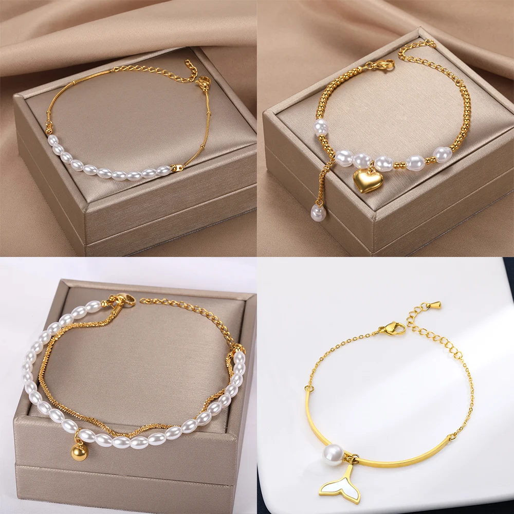 Retro Mermaid tail Hand Bracelets Butterfly Pearl Pendant Bracelet Heart Charm Layered Bangle For Girl Elegant Wrist Accessories 
Retro Mermaid tail Hand Bracelets Butterfly Pearl Pendant Bracelet Heart Charm Layered Bangle For Girl Elegant Wrist Accessories
