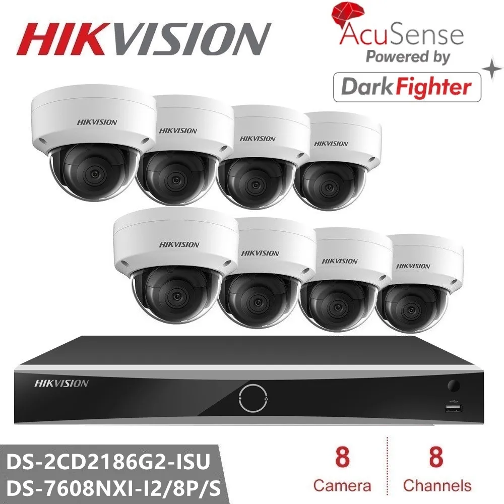 Система безопасности Hikvision набор 8MP 8CH POE NVR DS-7608NXI-I2/8 P/S AcuSense IPC DS-2CD2186G2-ISU система