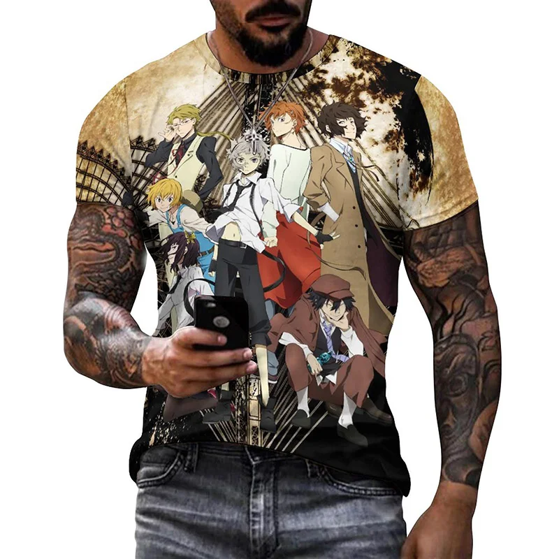 Japan Anime T Shirt Bungo Stray Dogs T-shirt Harajuku Summer Fashion Clothing For Men Women Children's Clothing Tops For Men
Japan Anime T Shirt Bungo Stray Dogs T-shirt Harajuku Summer Fashion Clothing For Men Women Children's Clothing Tops For Men