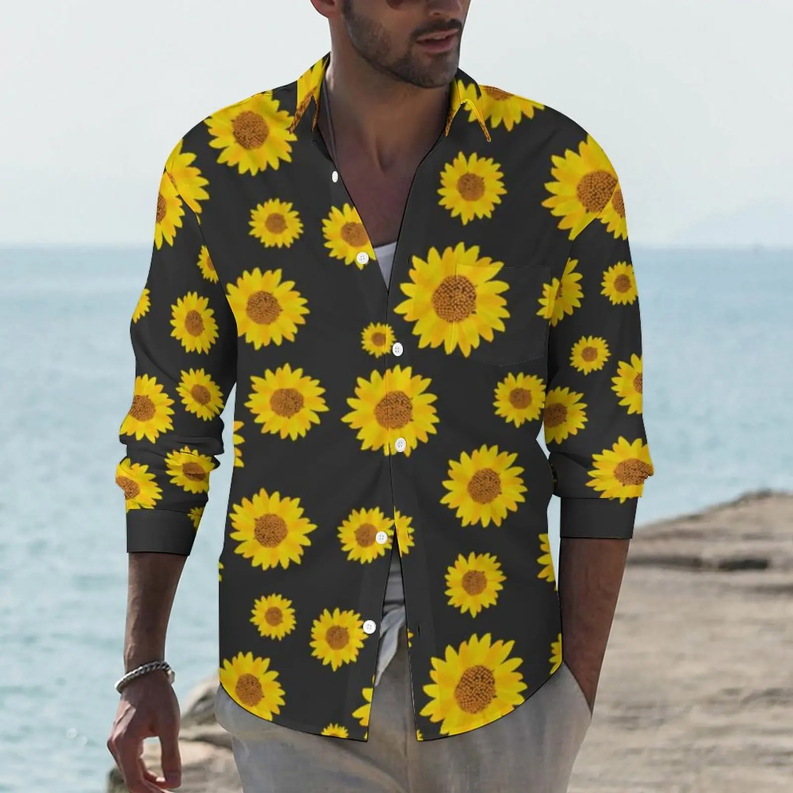 Cute Sunflower Shirt Man Aesthetic Floral Print Casual Shirts Streetwear Graphic Blouses Long Sleeve Trendy Oversized Clothes 
Cute Sunflower Shirt Man Aesthetic Floral Print Casual Shirts Streetwear Graphic Blouses Long Sleeve Trendy Oversized Clothes