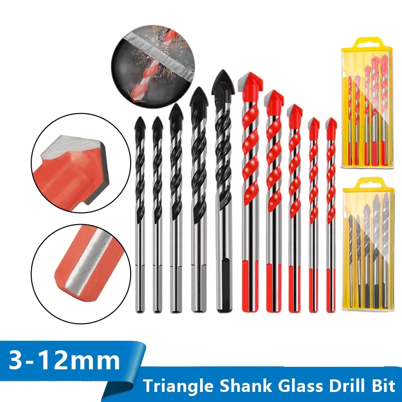 Drill For 3-12mm Triangle Drill Bit Tile, Drill Wall, Concrete, Drilling Glass Hole Multi-function Wood Bit Metal Ceramic Cutter
Drill For 3-12mm Triangle Drill Bit Tile, Drill Wall, Concrete, Drilling Glass Hole Multi-function Wood Bit Metal Ceramic Cutter