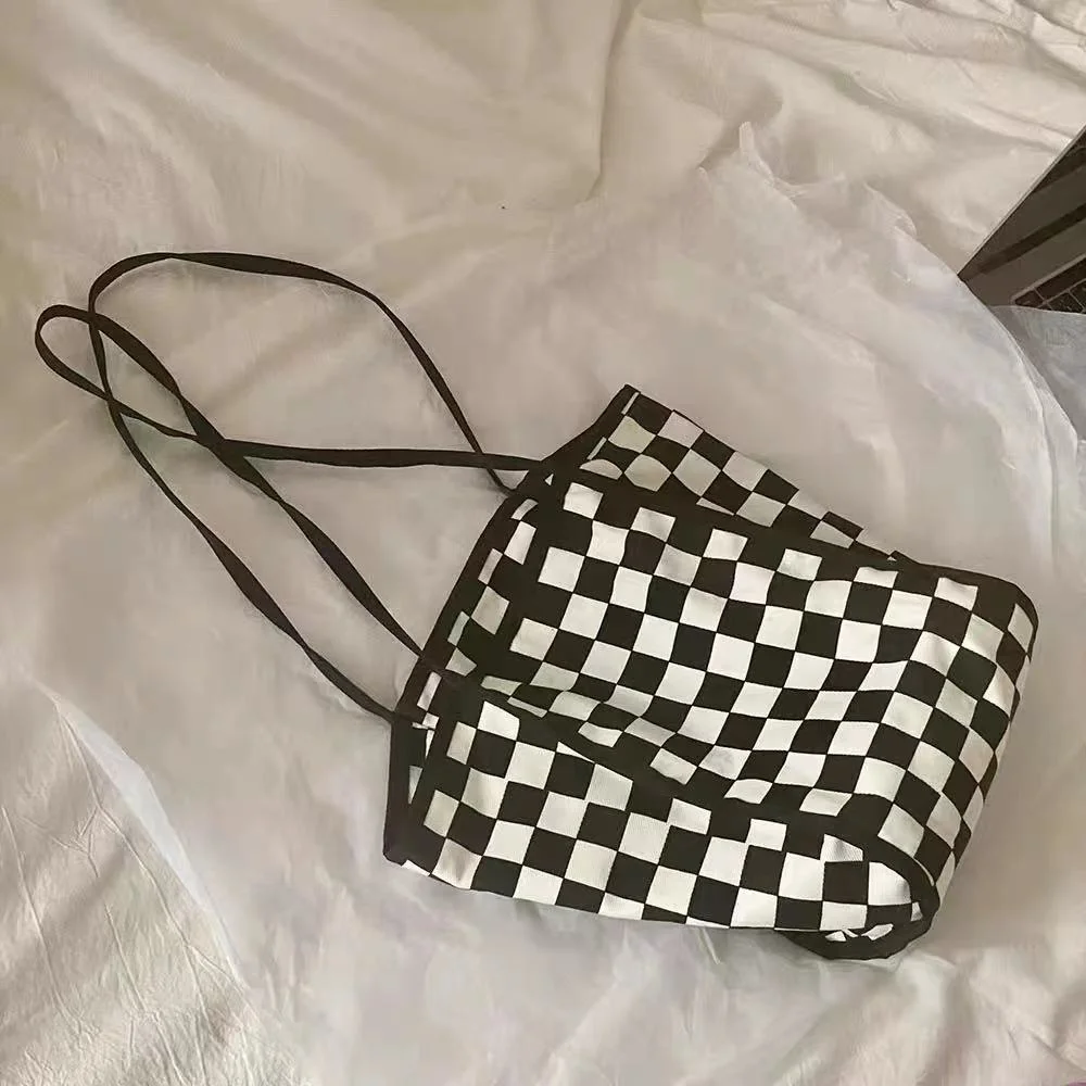 Women Tote Bag Canvas Plaid Checkerboard Shoulder Bag Purses and Handbags High-Capacity Girls Bag Simple
Women Tote Bag Canvas Plaid Checkerboard Shoulder Bag Purses and Handbags High-Capacity Girls Bag Simple