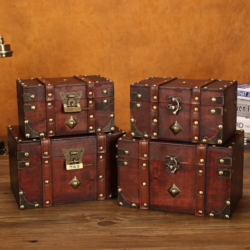 European style wooden lockable storage box household storage box wooden box decorative ornaments secret room escape prop box
European style wooden lockable storage box household storage box wooden box decorative ornaments secret room escape prop box