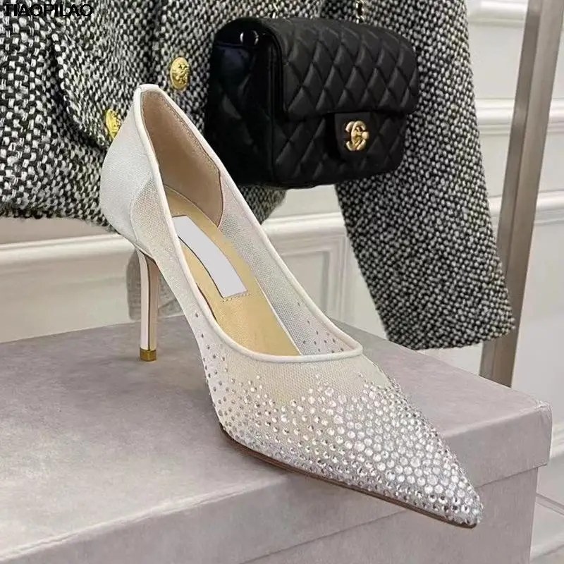 Summer New Pointed Rhinestone Women's High Heels Banquet Wedding Ladies Wedding Shoes 
Summer New Pointed Rhinestone Women's High Heels Banquet Wedding Ladies Wedding Shoes
