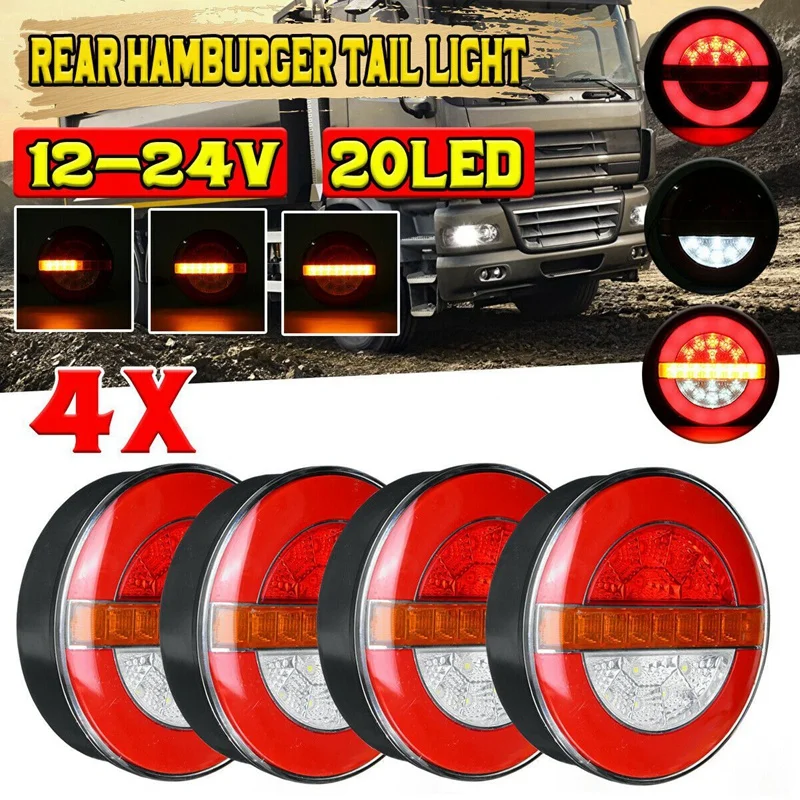 4X 12-24V LED Trailer Truck Tail Light Brake Light DRL Flow Turn Signal Lamp Strobe Light Car Boat Bus Van Caravan Lorry
4X 12-24V LED Trailer Truck Tail Light Brake Light DRL Flow Turn Signal Lamp Strobe Light Car Boat Bus Van Caravan Lorry
