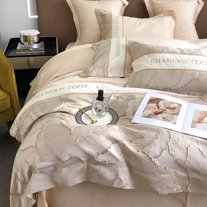 Leaves Jacquard Embroidery Patchwork 1000TC Egyptian Cotton Luxury Bedding Set Duvet Cover Set Bedspread Bed Sheet Pillowcases
Leaves Jacquard Embroidery Patchwork 1000TC Egyptian Cotton Luxury Bedding Set Duvet Cover Set Bedspread Bed Sheet Pillowcases