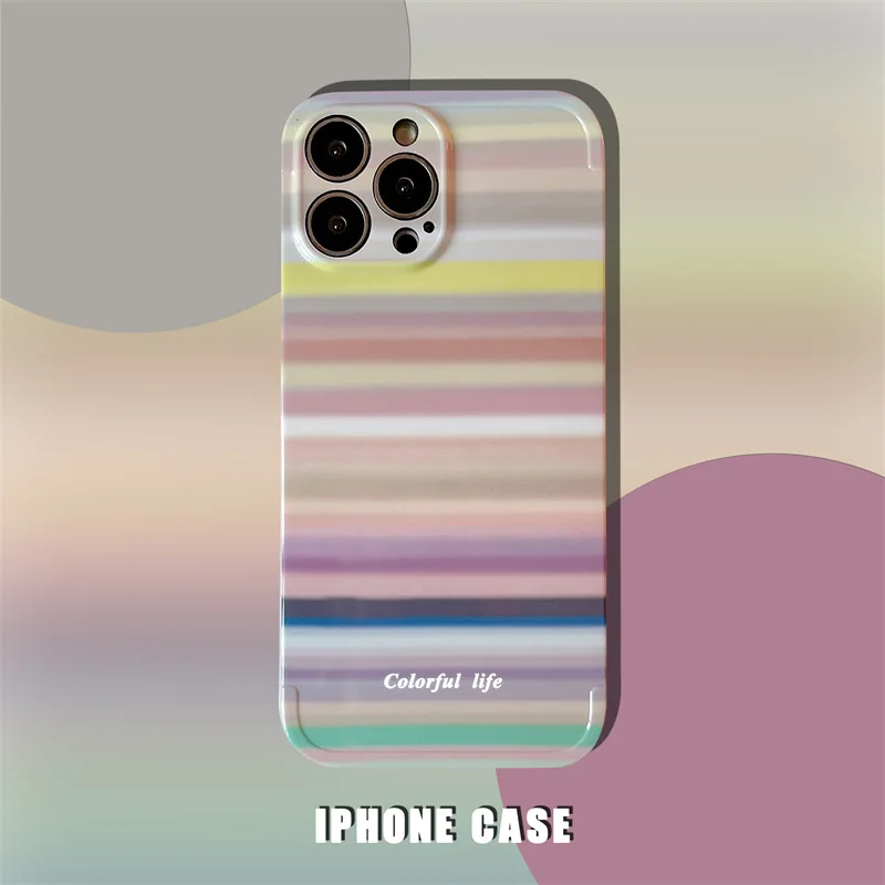 Fashion Rainbow Color Stripe Phone Case Cover for IPhone 7 8 Plus 11 12 13 Pro X XR XS Max Shockproof Cases IPhone 13 Case
Fashion Rainbow Color Stripe Phone Case Cover for IPhone 7 8 Plus 11 12 13 Pro X XR XS Max Shockproof Cases IPhone 13 Case