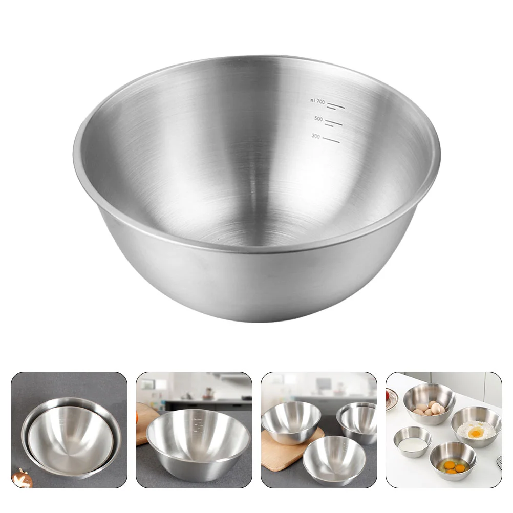 

Bowl Bowls Stainless Steel Mixing Serving Metal Salad Deep Soup Dish Baking Cooking Nesting Kitchen Prep Cream Egg Basin Noodle