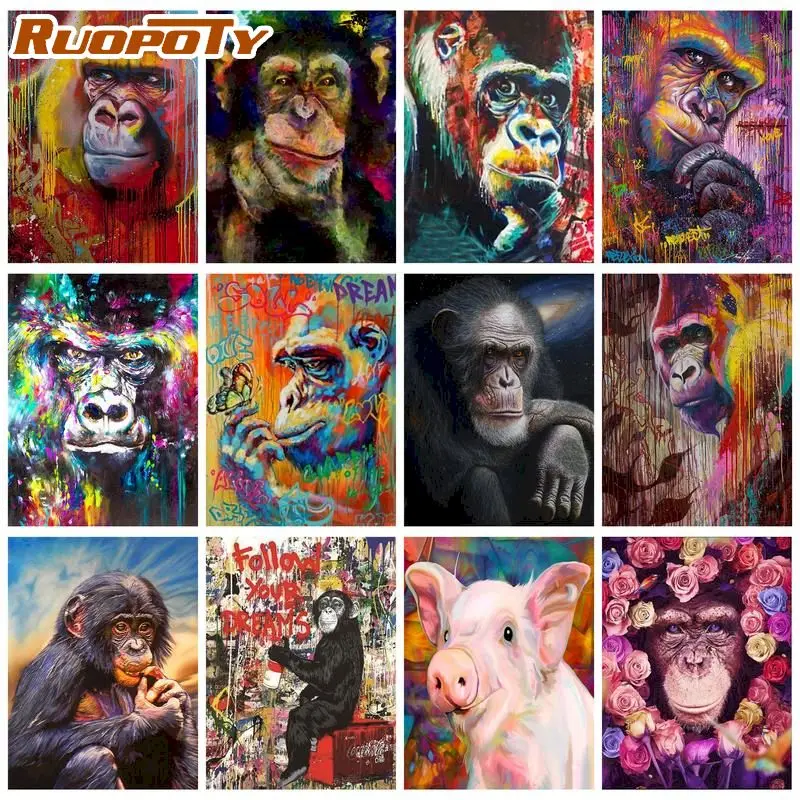 RUOPOTY Oil Painting By Numbers Colorful Gorilla Drawing On Canvas Painting By Number Animal Painting Wall Art
RUOPOTY Oil Painting By Numbers Colorful Gorilla Drawing On Canvas Painting By Number Animal Painting Wall Art