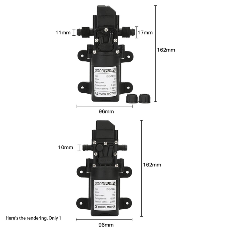 1Pcs Automatic Flow Switch 6L/Min DC12V 70W 130PSI AUTO Diaphragm Water Pump Self Priming Pumps
1Pcs Automatic Flow Switch 6L/Min DC12V 70W 130PSI AUTO Diaphragm Water Pump Self Priming Pumps