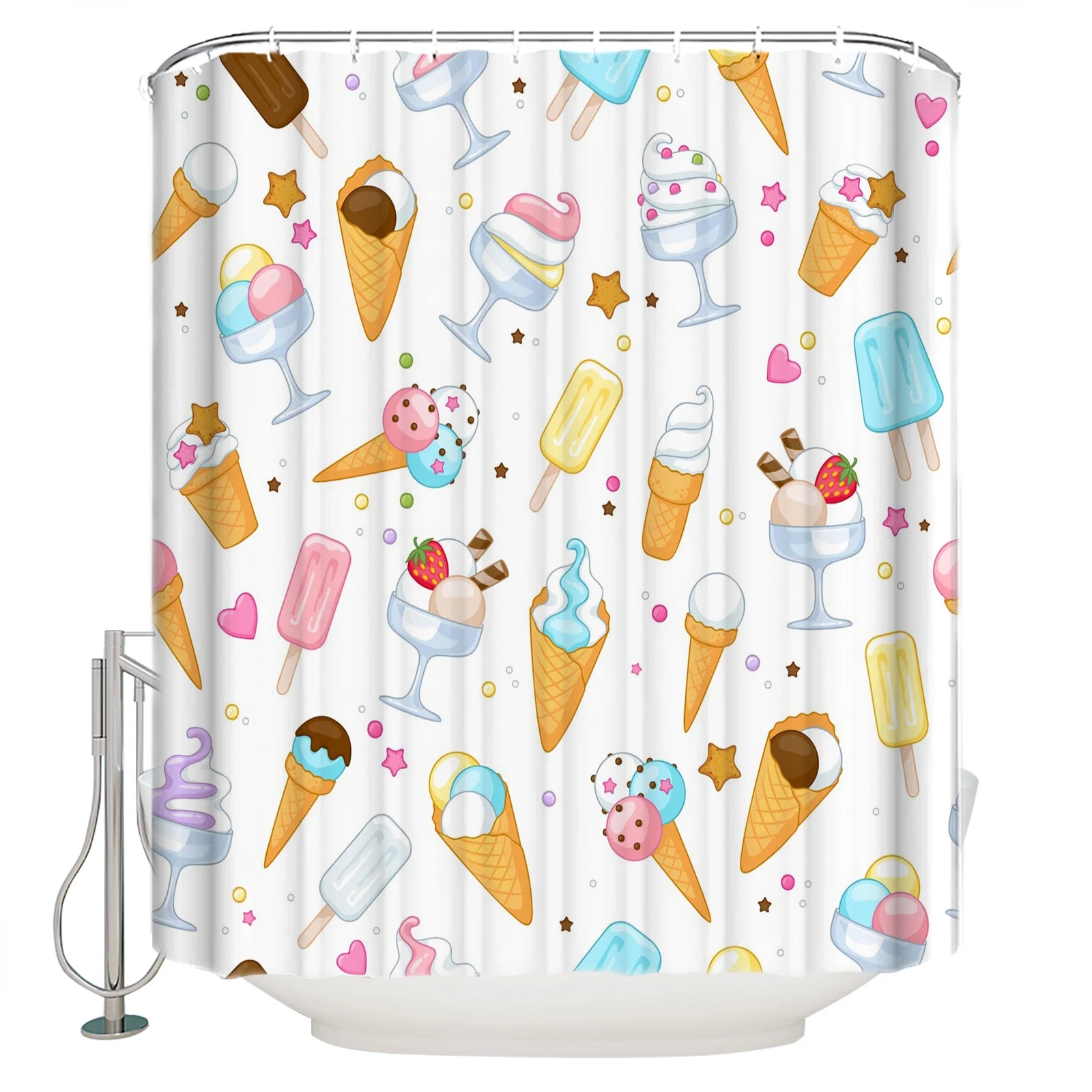 Ice Cream Dessert Cartoon Shower Curtain Eco-Friendly Bath Curtain with Hooks Polyester Waterproof Curtain Bathroom Decor
Ice Cream Dessert Cartoon Shower Curtain Eco-Friendly Bath Curtain with Hooks Polyester Waterproof Curtain Bathroom Decor
