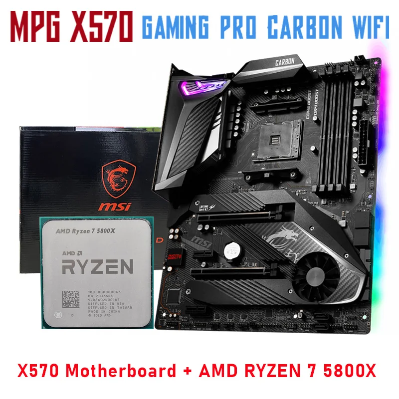 Розетка AM4 MSI MPG X570 GAMING PRO карбоновая Женская + AMD 5800X CPU Ryzen Kit 5800X десктопная X570 материнская плата Combo AM4 Новинка
Розетка AM4 MSI MPG X570 GAMING PRO карбоновая Женская + AMD 5800X CPU Ryzen Kit 5800X десктопная X570 материнская плата Combo AM4 Новинка
