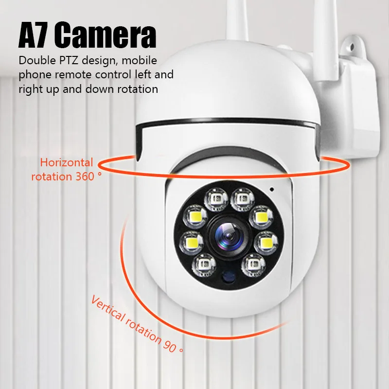 A7 Wifi Survalance Camera Full Color Hd Night Vision Security Protection Motion CCTV Camera Home AI Tracking Audio Video Monitor
A7 Wifi Survalance Camera Full Color Hd Night Vision Security Protection Motion CCTV Camera Home AI Tracking Audio Video Monitor