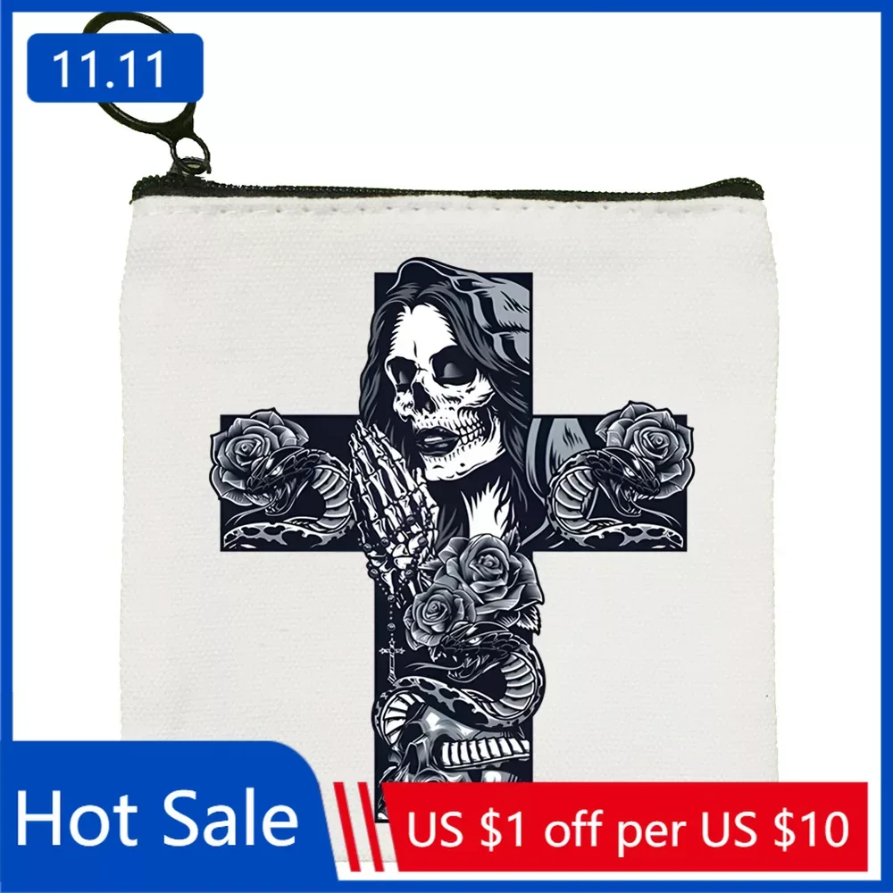 Santa Muerte Lady of Holy Death Cute Solid Color Canvas Coin Purse Small Fresh New Zipper Key Bag Hand Gift Bag
Santa Muerte Lady of Holy Death Cute Solid Color Canvas Coin Purse Small Fresh New Zipper Key Bag Hand Gift Bag