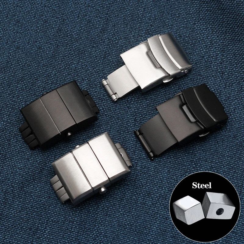 Высококачественная Пряжка из нержавеющей стали, водонепроницаемая Спортивная мужская Толстая застежка-бабочка, складная Защитная пряжка, серебристая, черная, 16, 18, 20, 22 мм 
Высококачественная Пряжка из нержавеющей стали, водонепроницаемая Спортивная мужская Толстая застежка-бабочка, складная Защитная пряжка, серебристая, черная, 16, 18, 20, 22 мм