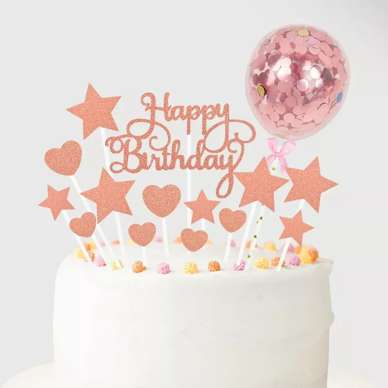 1Set Rose Gold Happy Birthday Cake Toppers with Confetti Balloons Kids Birthday Party Decoration Baby Shower Favor Wedding Decor
1Set Rose Gold Happy Birthday Cake Toppers with Confetti Balloons Kids Birthday Party Decoration Baby Shower Favor Wedding Decor