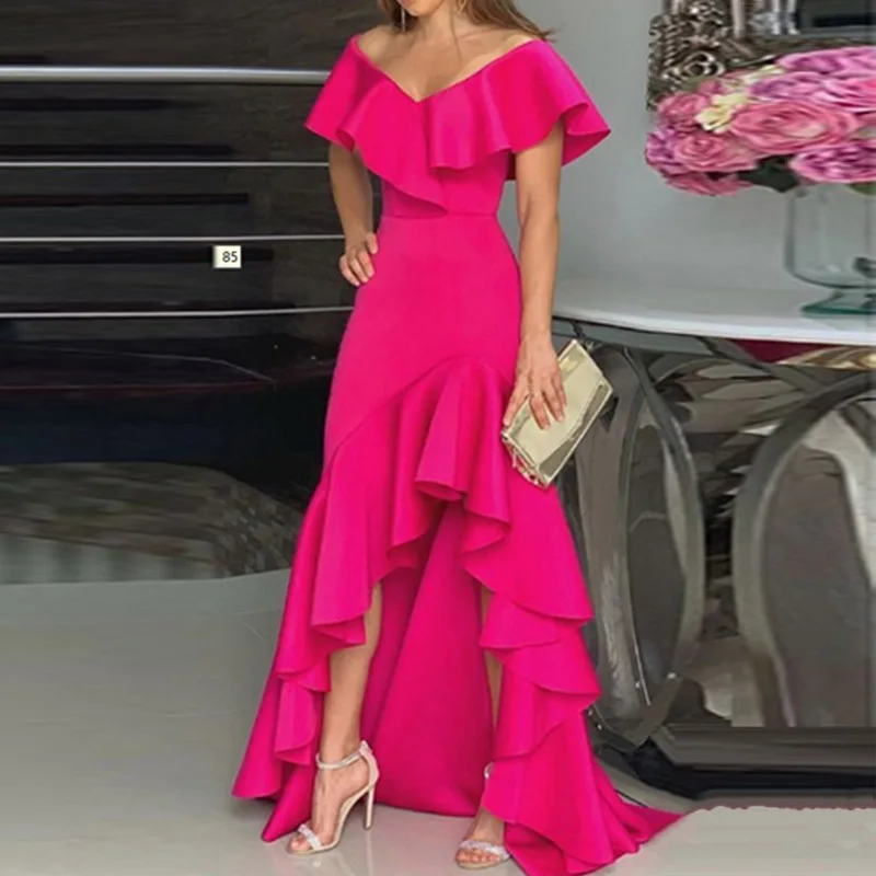 Women Maxi Dress New 2023 Summer Casual Sexy Off-Shoulder V-Neck Gowns Elegant Hem Split Ruffles Party Dresses
Women Maxi Dress New 2023 Summer Casual Sexy Off-Shoulder V-Neck Gowns Elegant Hem Split Ruffles Party Dresses