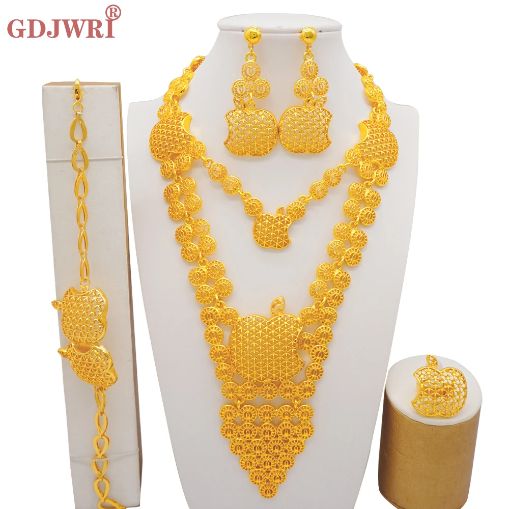 Luxury Gold Color Dubai Jewelry Sets African France Wedding Gifts Ethiopia Bridal Necklace Earrings Jewellery Set For Women
Luxury Gold Color Dubai Jewelry Sets African France Wedding Gifts Ethiopia Bridal Necklace Earrings Jewellery Set For Women