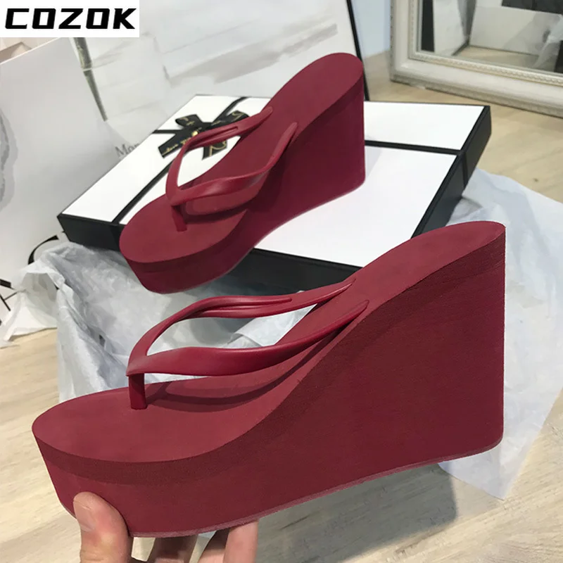 2022 Women Wedges Slippers High Heels Solid Ladies Slides Flip Flops Bathroom Female Shoes Casual Solft Slip On Summer New
2022 Women Wedges Slippers High Heels Solid Ladies Slides Flip Flops Bathroom Female Shoes Casual Solft Slip On Summer New