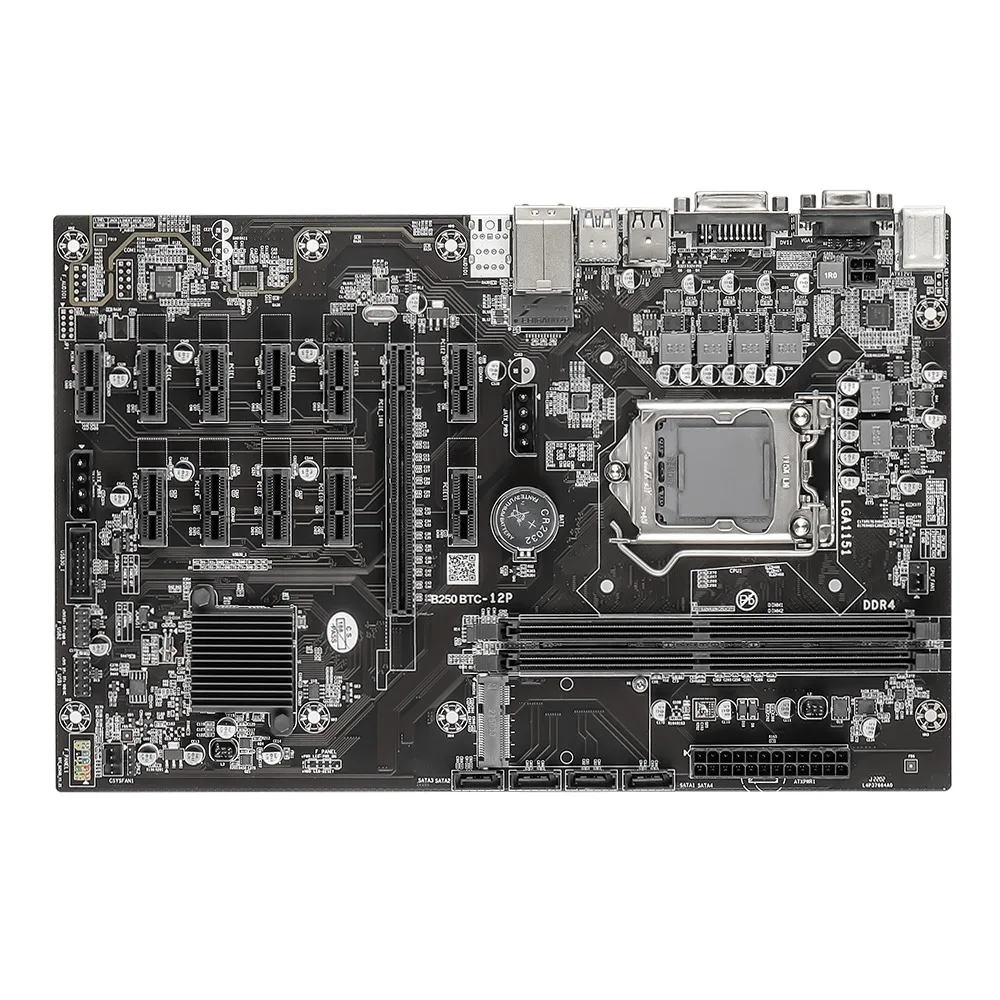 New BTC-B250 Mining Machine Motherboard 12 Graphics Gard PCIE 1X 16X LAG 1151 DDR4 Memory Support VGA DVI MSATA ETH Miner
New BTC-B250 Mining Machine Motherboard 12 Graphics Gard PCIE 1X 16X LAG 1151 DDR4 Memory Support VGA DVI MSATA ETH Miner