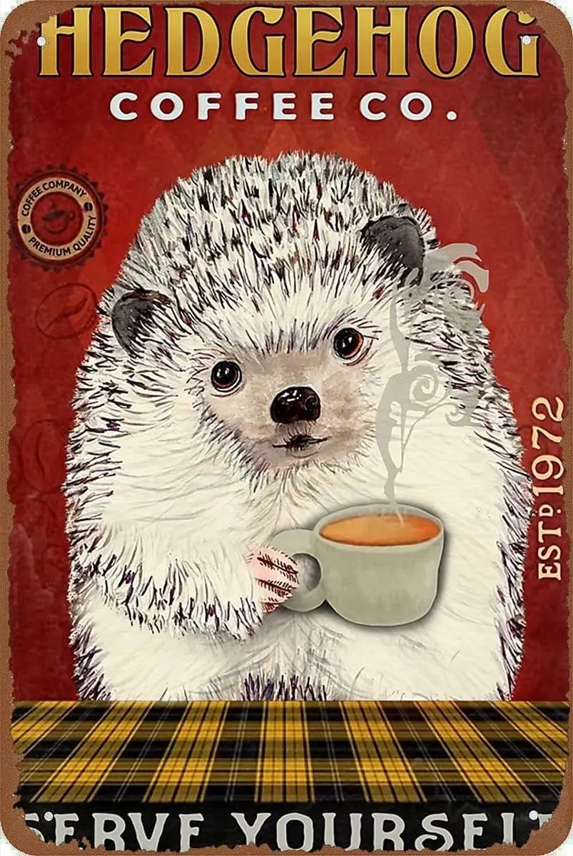 Hedgehog Coffee Antique Tin Sign Bar Poster Metal Wall Panel Home Decor Garage Kitchen Bar Coffee Coffee Station Restaurant 1 
Hedgehog Coffee Antique Tin Sign Bar Poster Metal Wall Panel Home Decor Garage Kitchen Bar Coffee Coffee Station Restaurant 1