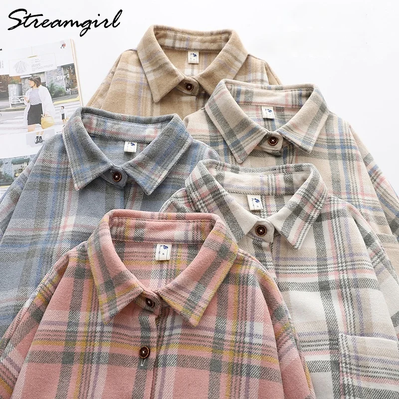 Women's Plaid Woolen Shirt Oversize Autumn 2022 Thick Warm Plaid Blouses And Shirts Winter Oversized Women Woolen Shirt Thicken
Women's Plaid Woolen Shirt Oversize Autumn 2022 Thick Warm Plaid Blouses And Shirts Winter Oversized Women Woolen Shirt Thicken