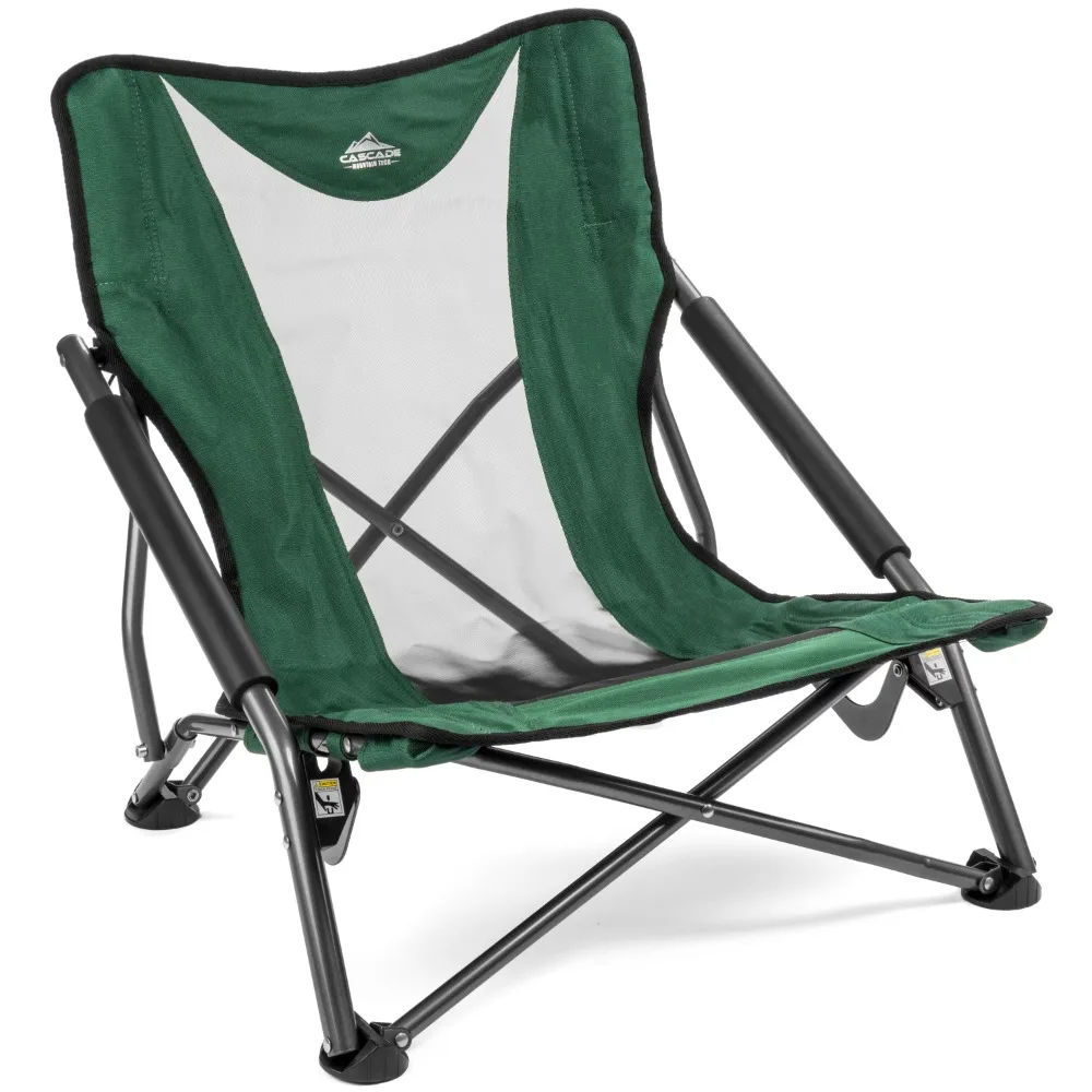 

Compact Low Profile Outdoor Folding Camp Chair With Carry Case - Green Portable Folding Chairs Relax Camping Chair 2pcs Armchair