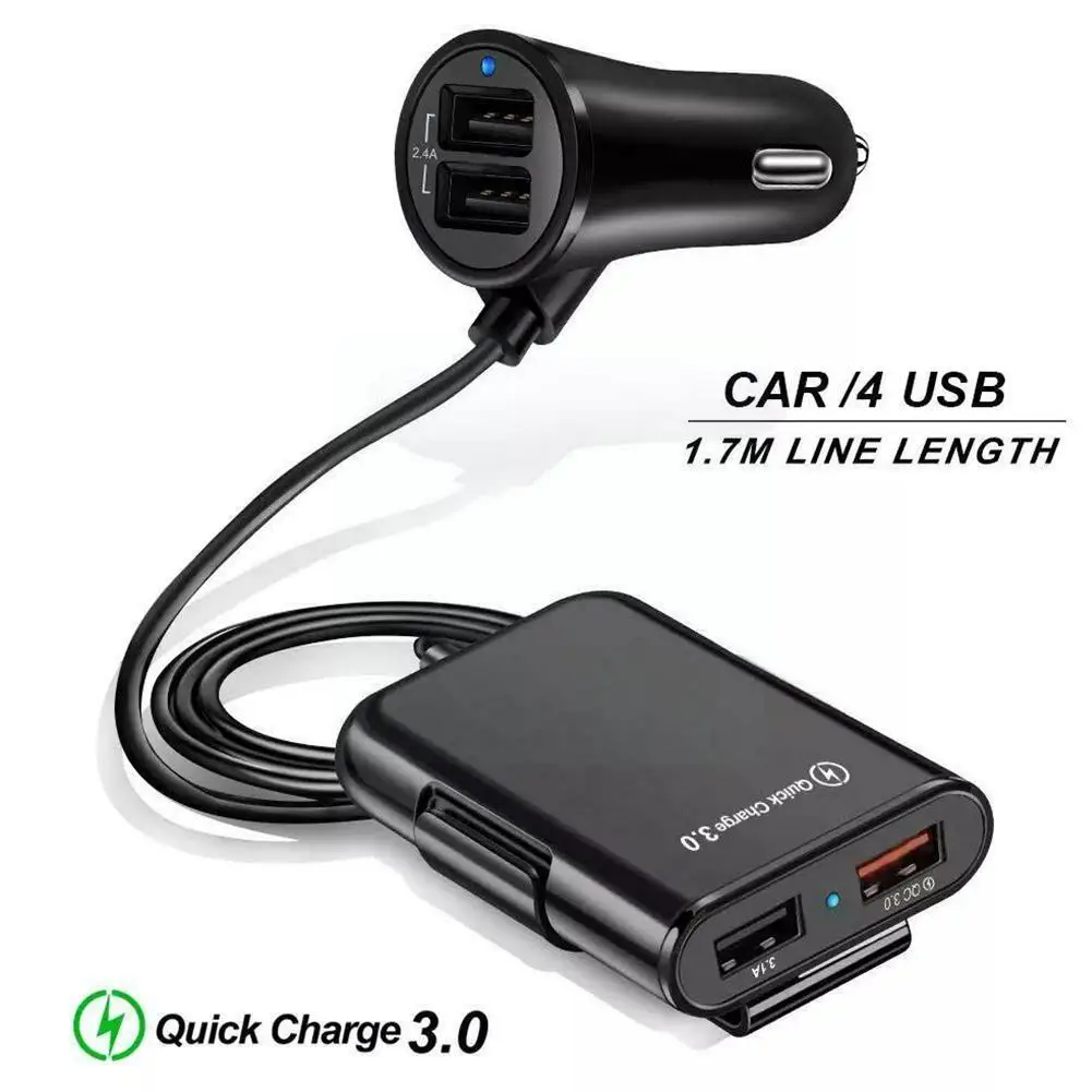 Автомобильный прикуриватель с 4 портами QC3.0 + 2.4A + 3.1A, автомобильное зарядное USB-устройство, универсальный USB-адаптер для быстрой зарядки с удлинителем футов, кабель для U7M9
Автомобильный прикуриватель с 4 портами QC3.0 + 2.4A + 3.1A, автомобильное зарядное USB-устройство, универсальный USB-адаптер для быстрой зарядки с удлинителем футов, кабель для U7M9