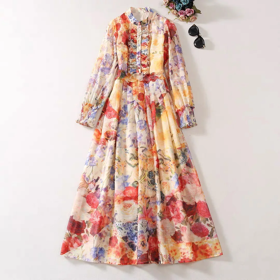 2023 Autumn New High Quality Brand Designer Long Sleeve Dress Women Floral Print A Line Women's Clothing Elegant outfits
2023 Autumn New High Quality Brand Designer Long Sleeve Dress Women Floral Print A Line Women's Clothing Elegant outfits