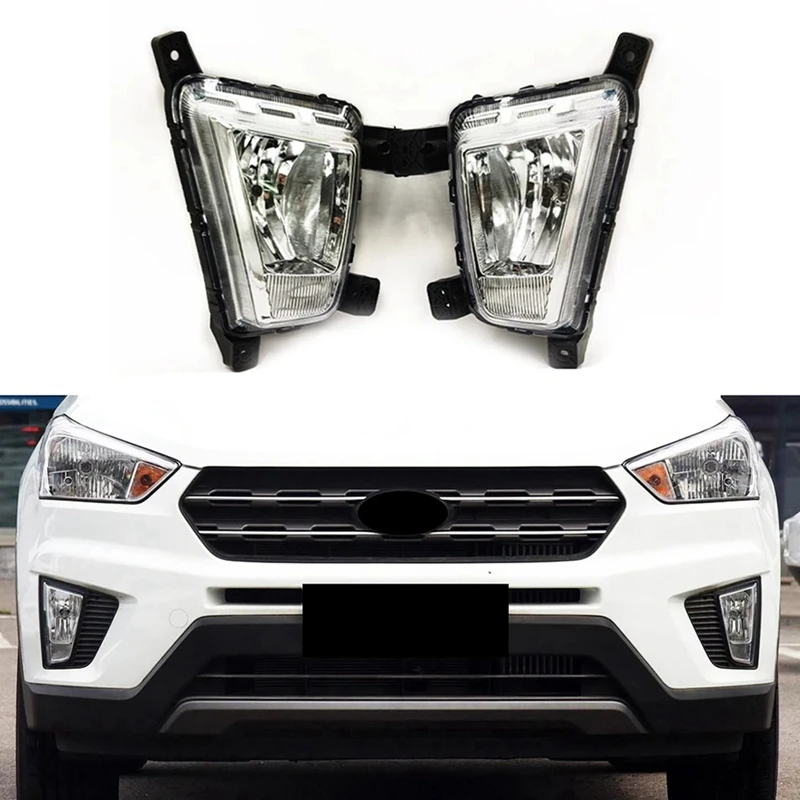 1Pair Car Front Bumper Fog Lights Assembly Driving Lamp Foglight With Bulb For Hyundai Ix25 Creta 2014 2015 2016
1Pair Car Front Bumper Fog Lights Assembly Driving Lamp Foglight With Bulb For Hyundai Ix25 Creta 2014 2015 2016