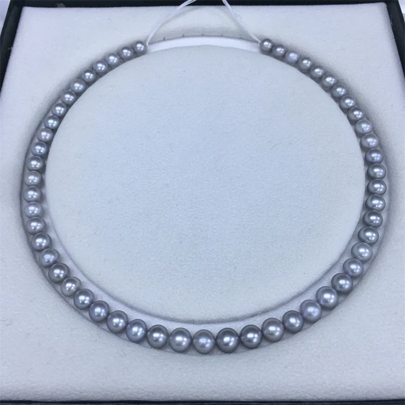 New Arrival 8-9mm Round Silver Gray Sea Pearl Necklace For Women Less Flaw High Quality Free Silver Clasp
New Arrival 8-9mm Round Silver Gray Sea Pearl Necklace For Women Less Flaw High Quality Free Silver Clasp