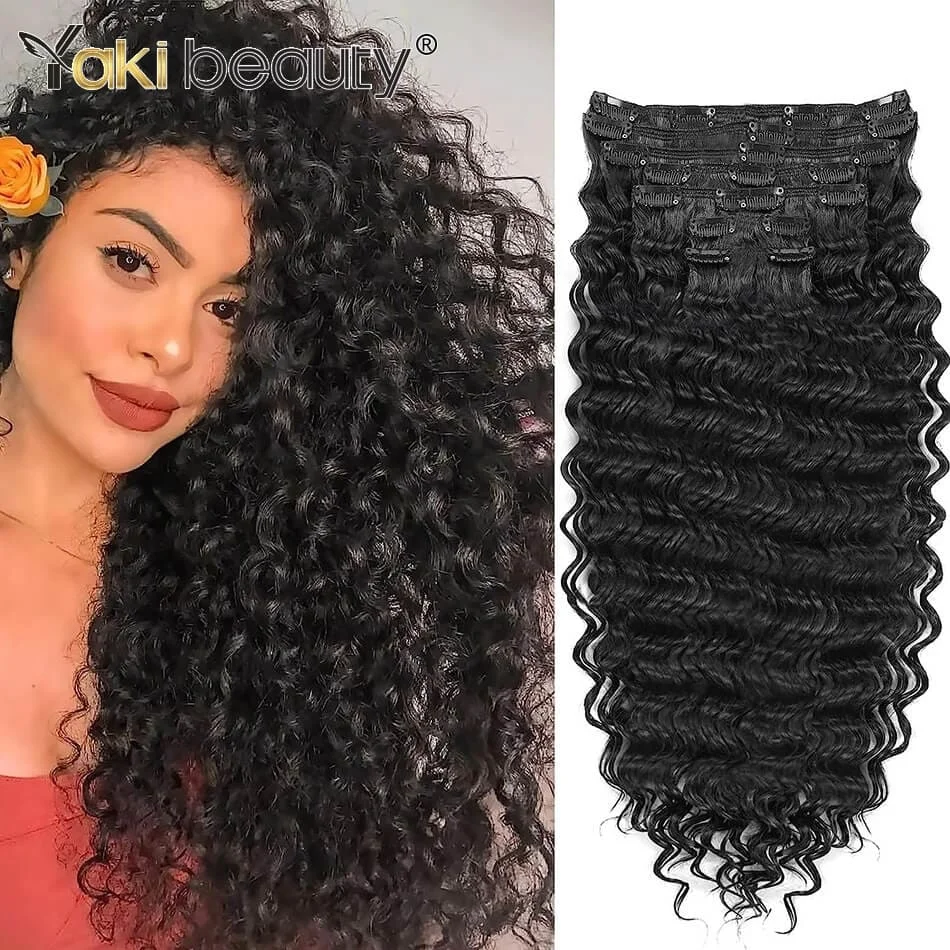 

Deep Wave Synthetic Curly Clip in Hair Extension Highlighted 24inch 140grams Ombre Hair Extensions Clip in Hair For Women