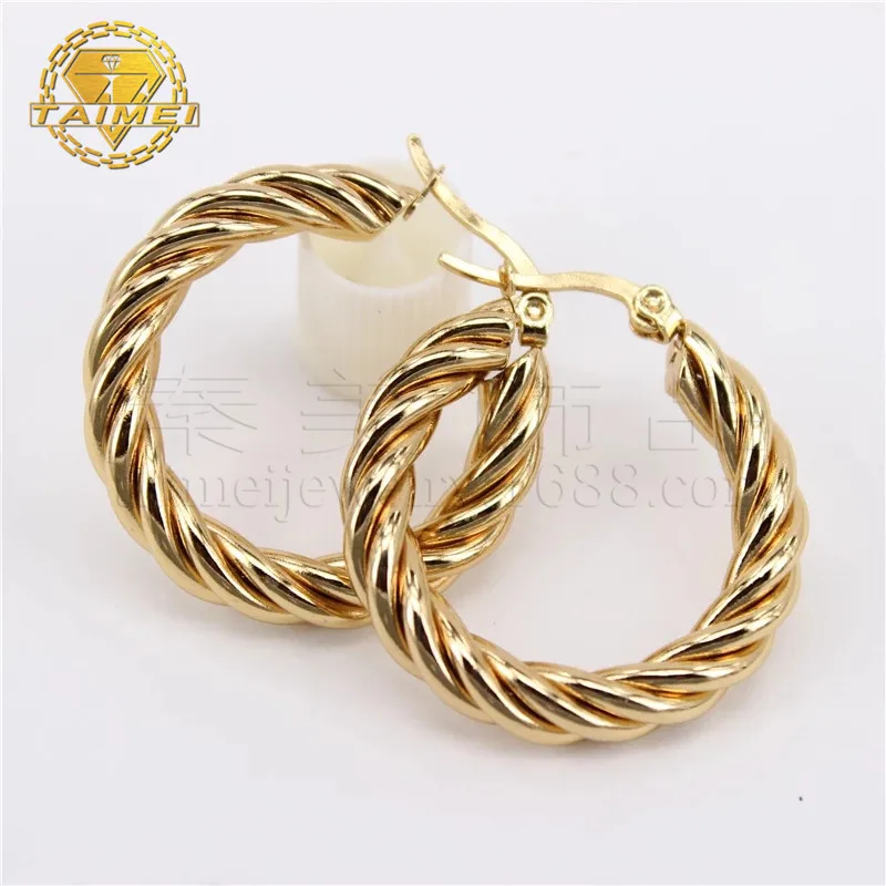 Trendy Hip Hop Gold Plated Stainless Steel Round Hoop Earrings Titanium For Women Fashion Accessories Wedding Birthday Gift
Trendy Hip Hop Gold Plated Stainless Steel Round Hoop Earrings Titanium For Women Fashion Accessories Wedding Birthday Gift