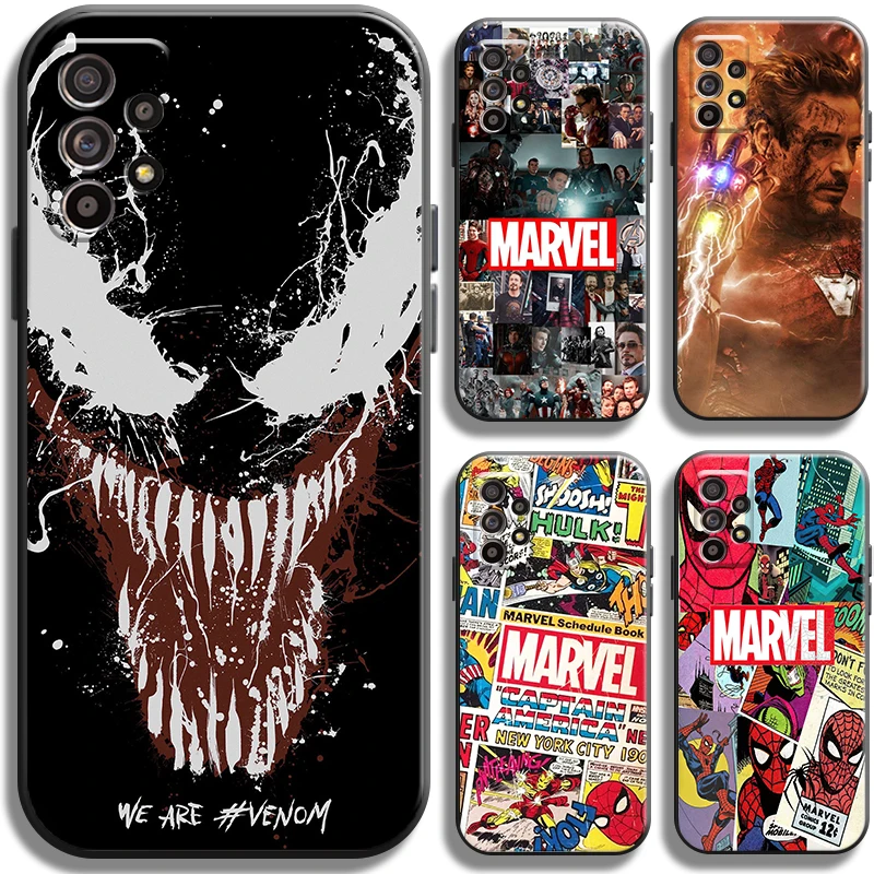 

Marvel Avengers Phone Case For Samsung Galaxy A32 A32 5G Shockproof Carcasa Full Protection TPU Shell Coque Liquid Silicon